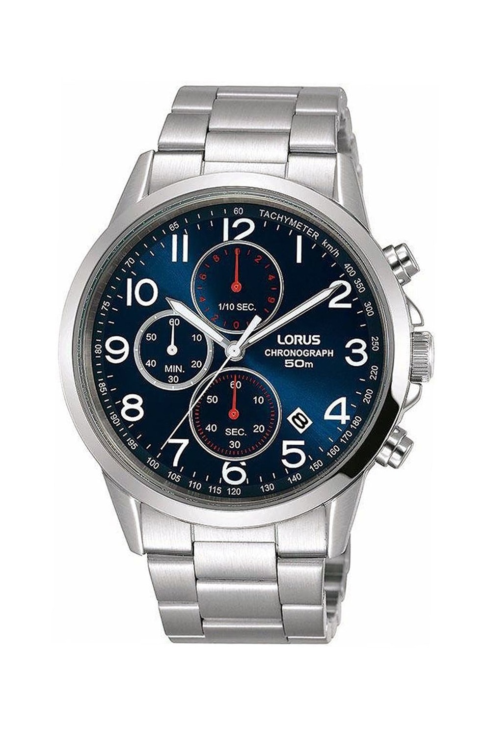 Lorus, Ceas cronograf cu bratara metalica, Argintiu