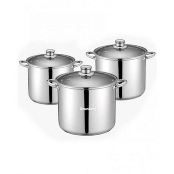 Set 3 oale din inox , marimi diferite , 22 cm , 24cm , 26cm , Grunberg , argintiu Set 3 oale din inox , marimi diferite , 22 cm , 24cm , 26cm , Grunberg , argintiu