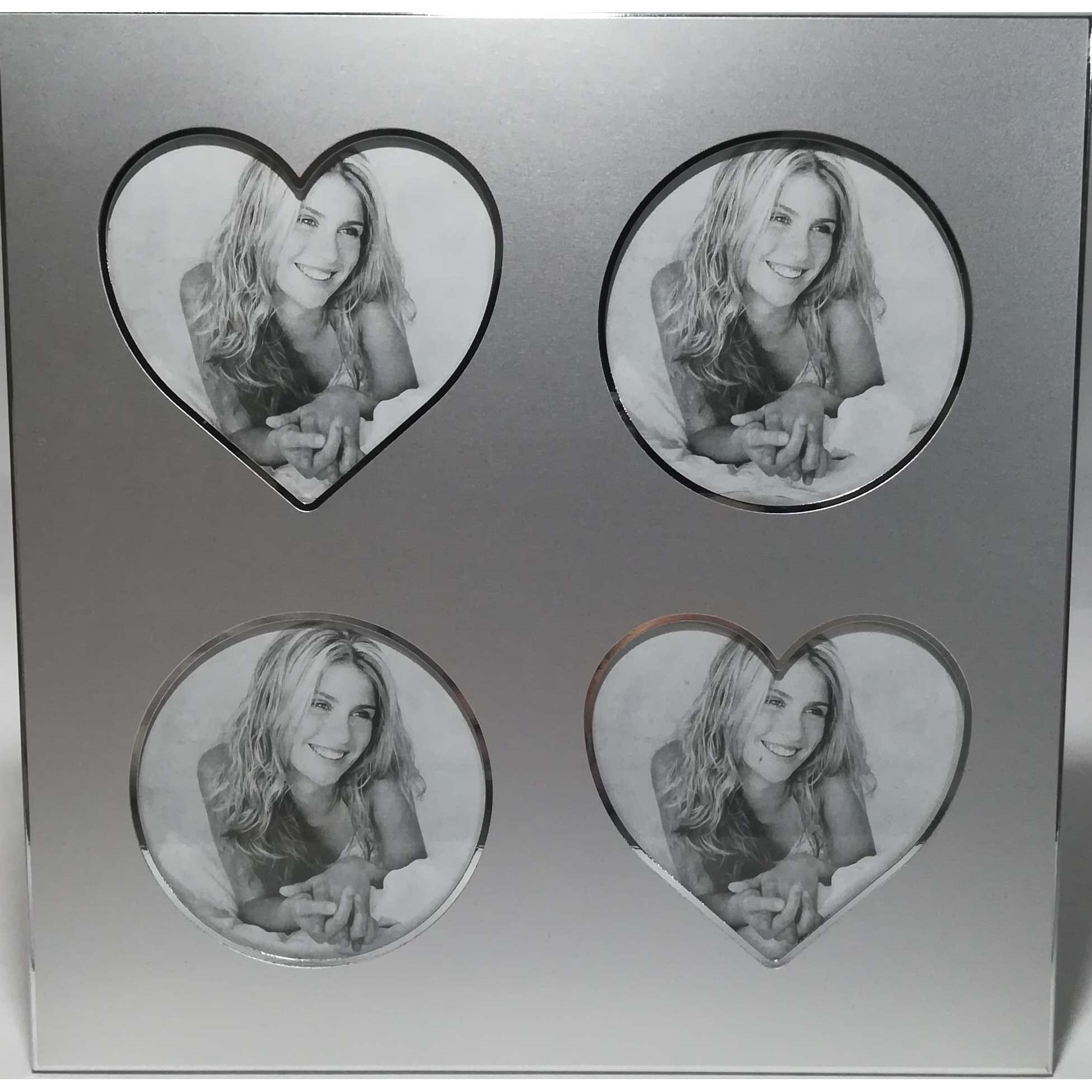 Rama multifoto aluminiu cu inimioare