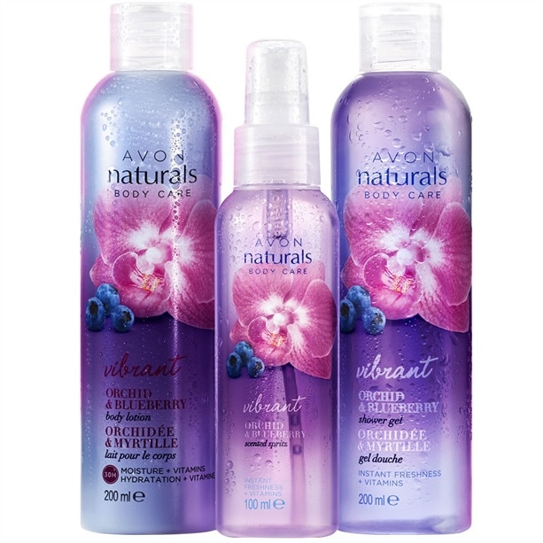 Set Naturals orhidee si coacaze negre- Lotiune corp 200 ml, Gel dus 200 ml si Spray corp 100 ml