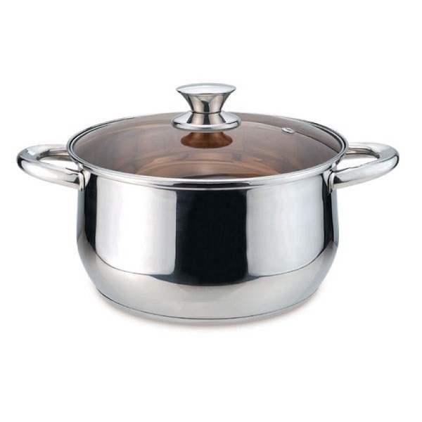 Cratita inox cu capac, 20 x 12 cm, fund triplu, Muhler