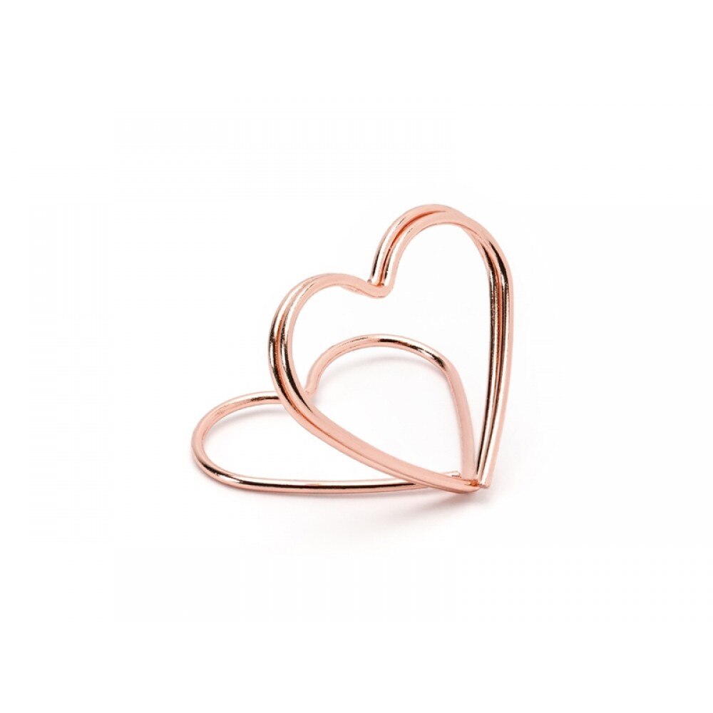 Suport place card, inima, Rose gold, 10buc/set