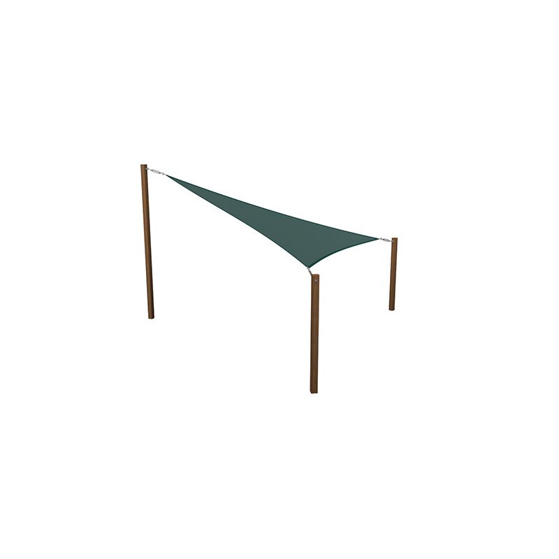 Prelata soare / vela umbrire triunghiulara - 4 x 4 x 4 m, 185gsm, verde inchis