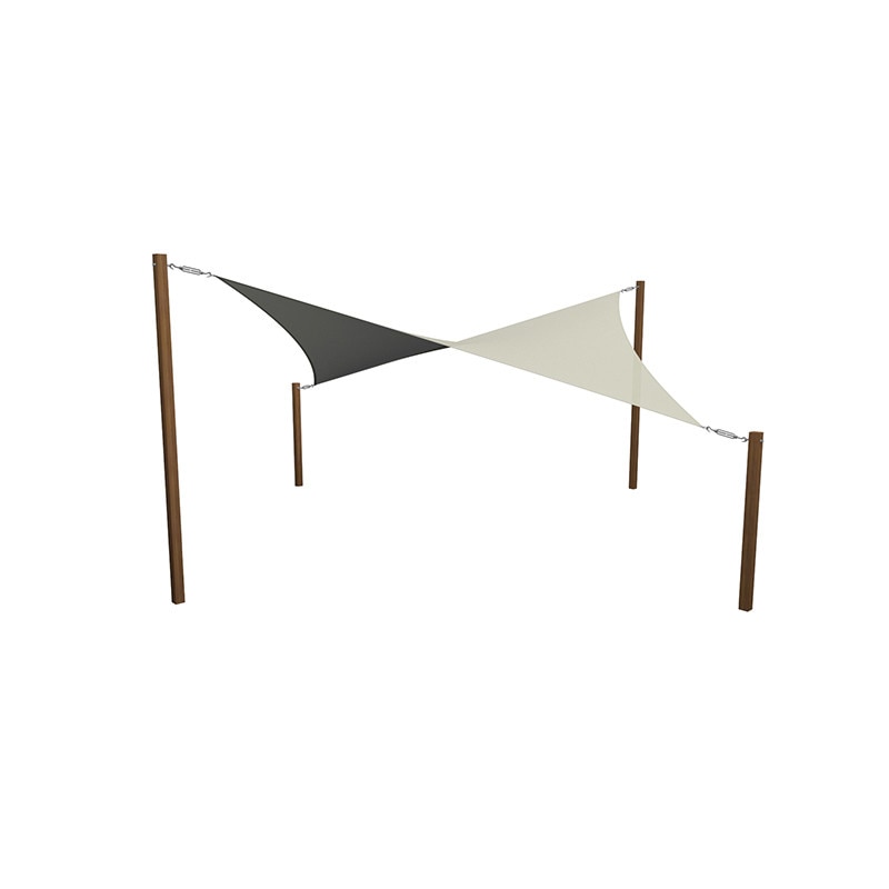Prelata soare / vela umbrire patrata - 3.6 x 3.6 m, 185gsm, crem