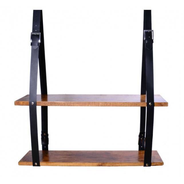 Raft Provence, lemn masiv, piele naturala 100%, 85 x 80 x 20 cm