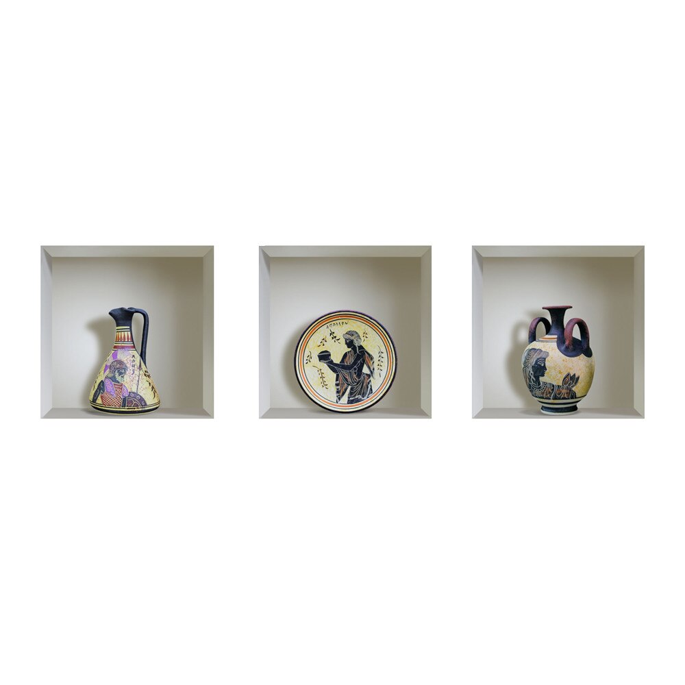 Sticker cu efect 3D - Greece - 3 buc X 35X35 cm - Marca Beestick