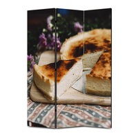 paravan 3 piese premium art factory truecolor culinar multicolor placinta cu branza rumenita  cu cadru de lemn decoratiuni moderne pentru casa 105 x 150 cm 3 panouri x 35 x 150 cm imagen 2_0_
0