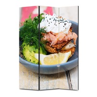 paravan 3 piese premium art factory truecolor culinar multicolor peste avocado si crema de branza cu cadru de lemn decoratiuni moderne pentru casa 135 x 150 cm 3 panouri x 45 x 150 cm imagen 17_0_
0