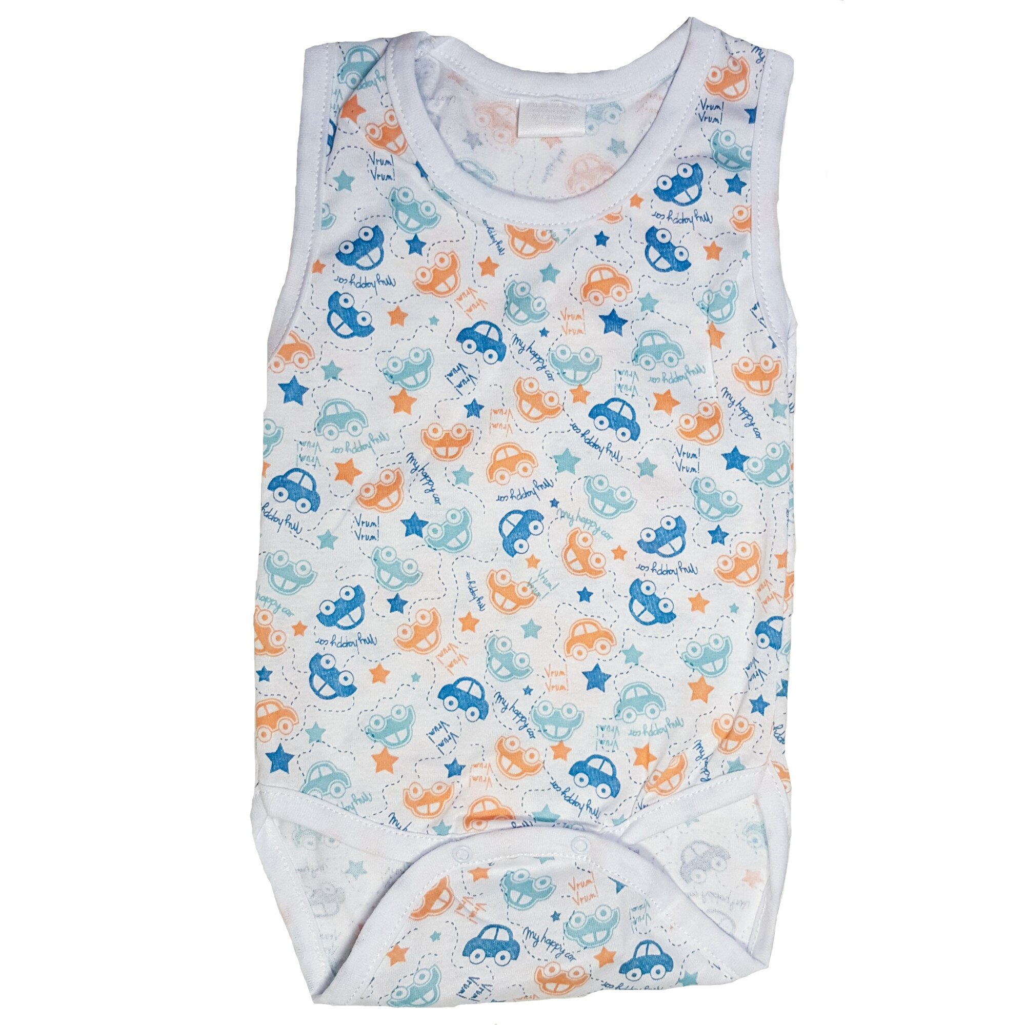 Body Handmade Minis Boutique, alb, cu imprimeu masinute