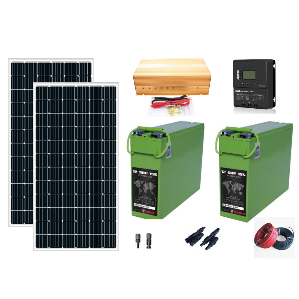 profile State Inquire Sistem kit Solar Fotovoltaic CurentGratis 700w 1KW 24V MPPT 2 Acumulatori  310A 2 Panouri Monocristaline 350-370W Panouri solare - eMAG.ro