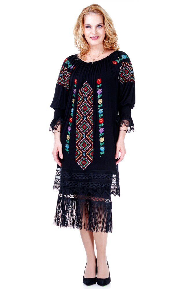 Rochie neagra jerse Liza Panait A-101E