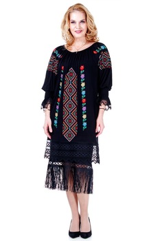Rochie neagra jerse Liza Panait A-101E Rochie neagra jerse Liza Panait A-101E