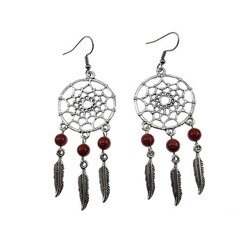 Cercei candelabru Dreamcatcher cu Piatra Soarelui maro, GlamBazaar, 8 cm x 2.8 cm, cu Piatra Soarelui, Maro, tip cercei candelabru cu pietre naturale Cercei candelabru Dreamcatcher cu Piatra Soarelui maro, GlamBazaar, 8 cm x 2.8 cm, cu Piatra Soarelui, Maro, tip cercei candelabru cu pietre naturale