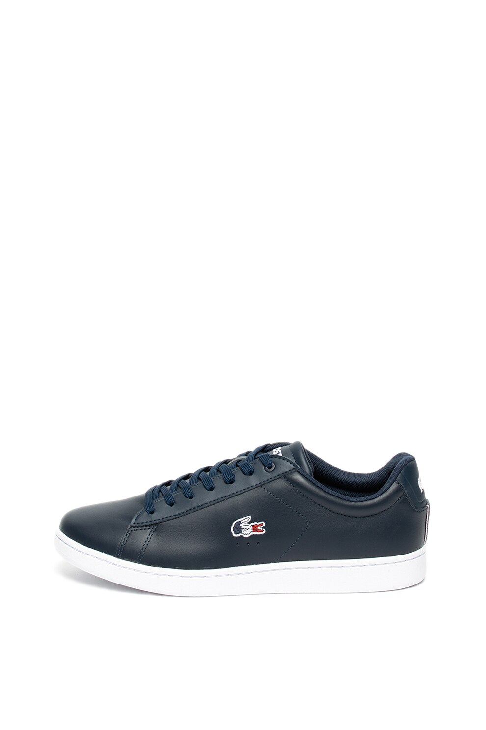 Lacoste, Pantofi sport de piele Carnaby, Bleumarin, 43