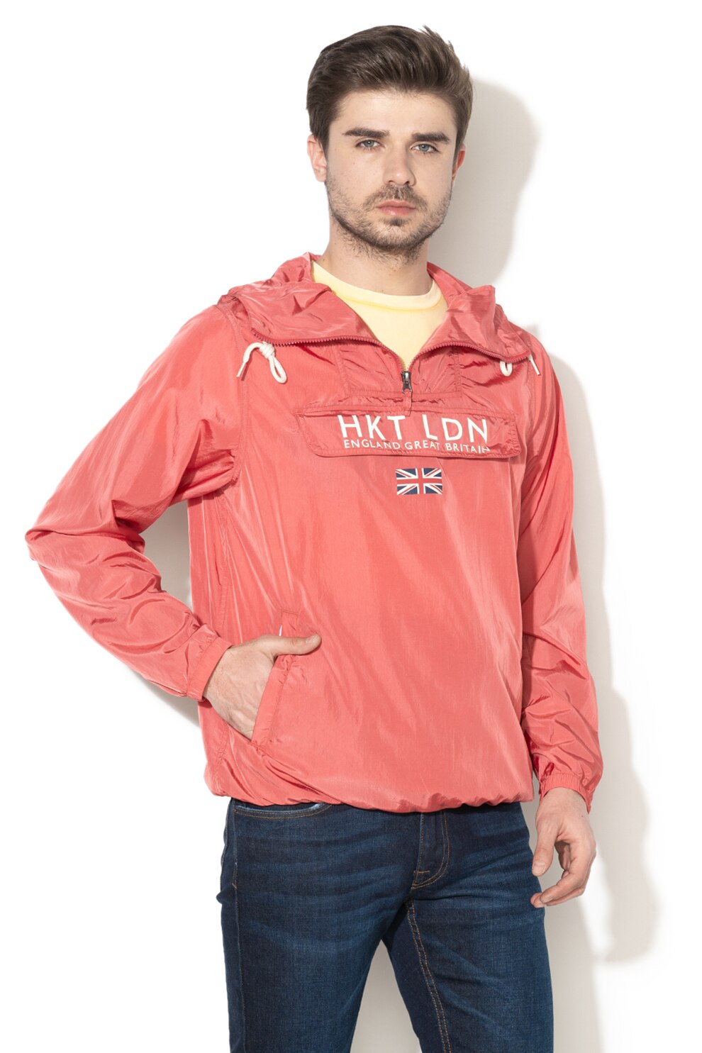 Hackett London, Jacheta pull-on usoara Cagoule, Rosu stins