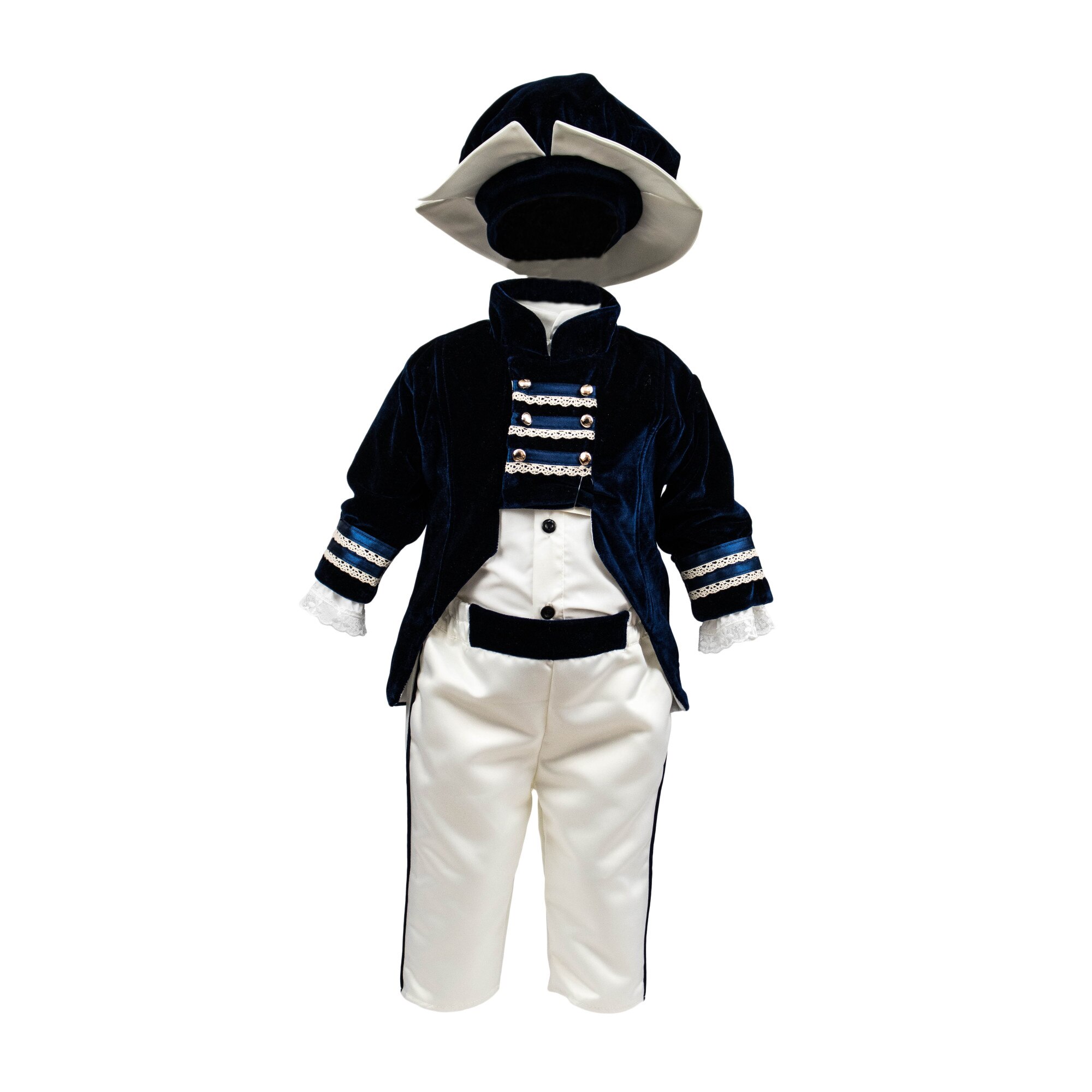 Costum botez model Micul Marchiz bleumarin, varsta 6 luni