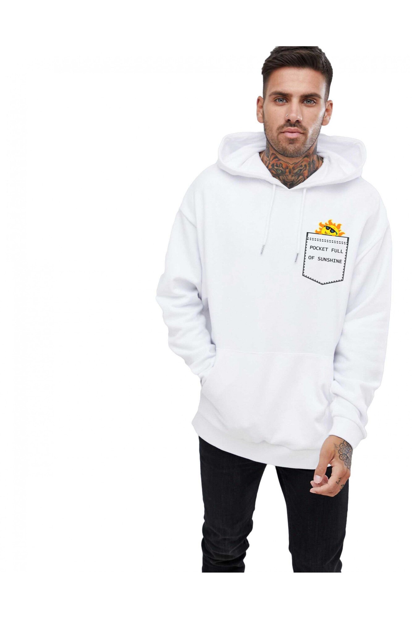 Hanorac Barbati Alb - Sunshine