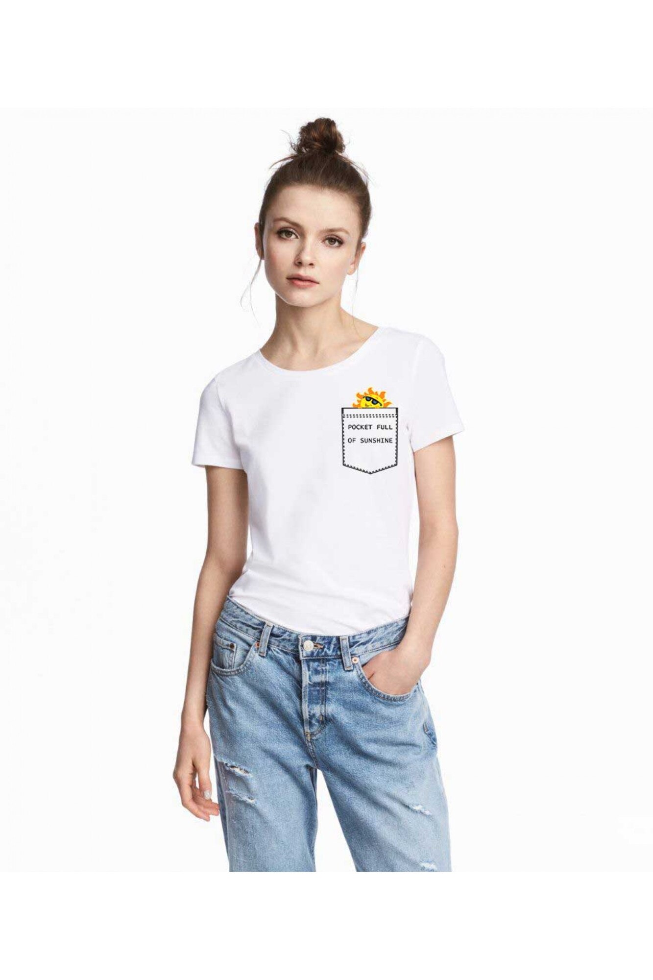 Tricou dama alb - Sunshine