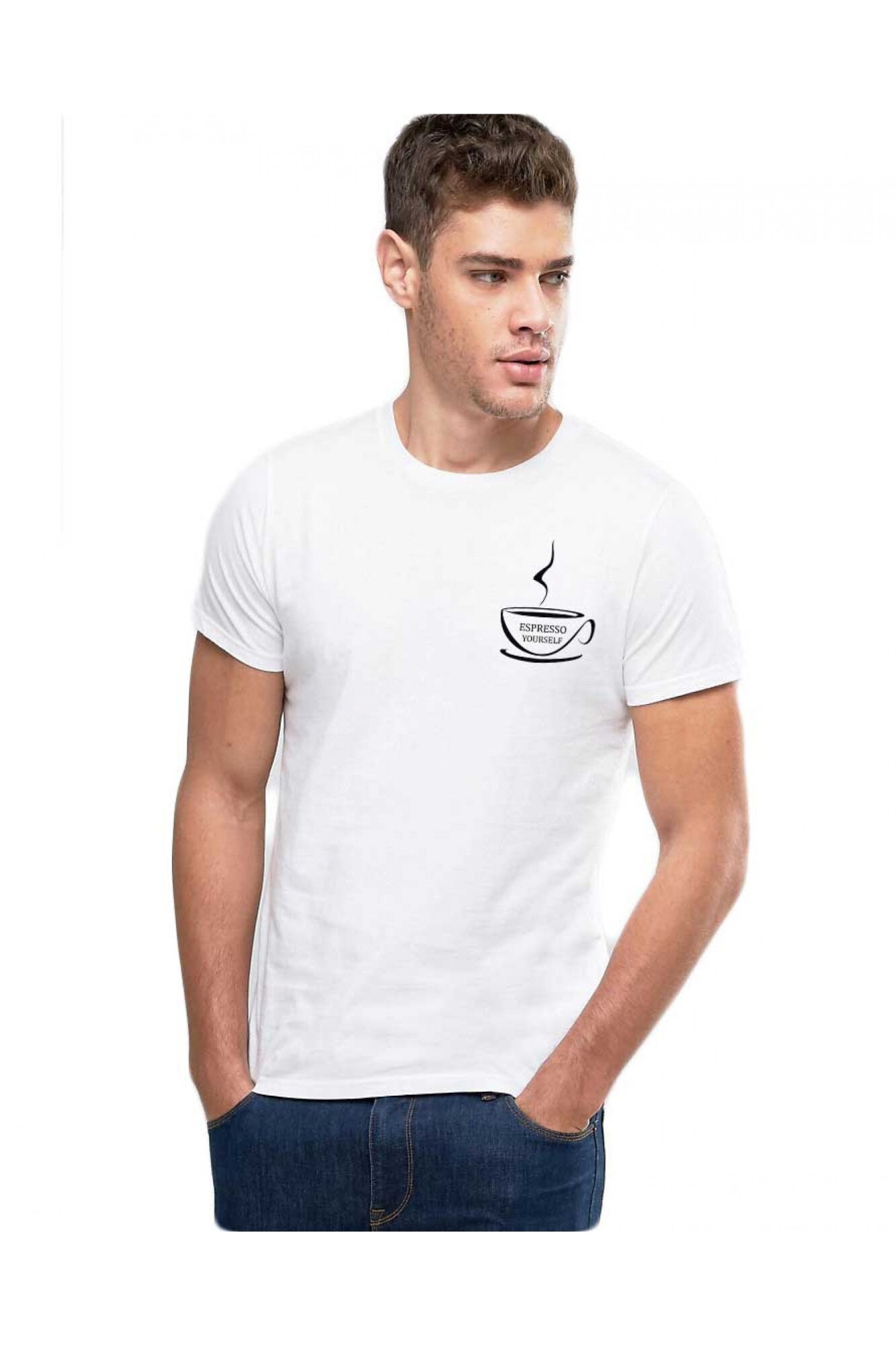 Tricou barbati alb - Espresso Yourself II