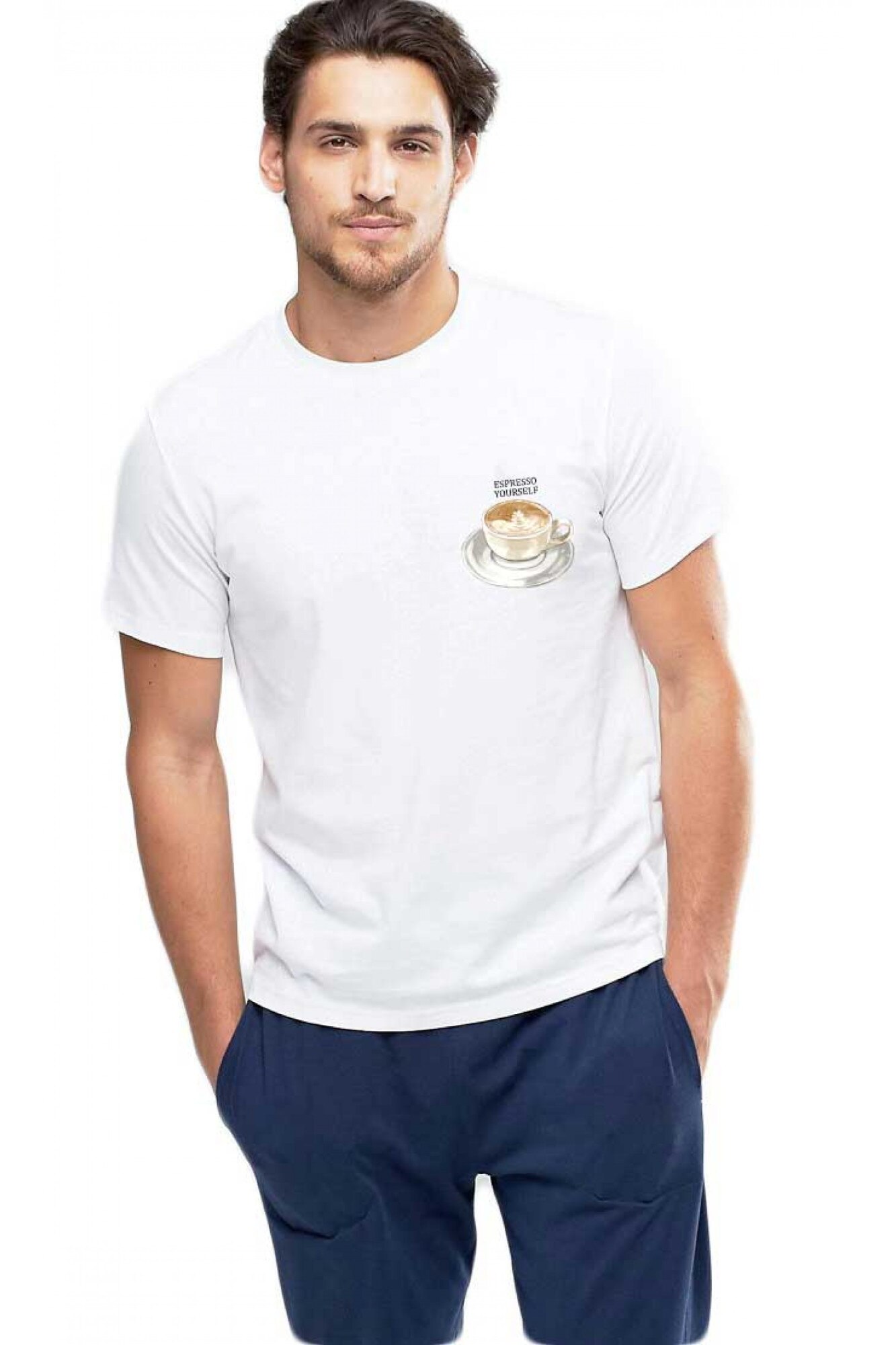 Tricou barbati alb - Espresso Yourself I