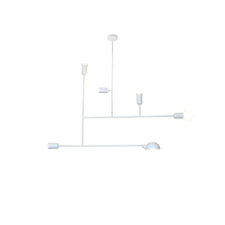 Pendul RODNEY, E14, E27, 101x120cm, Metal alb