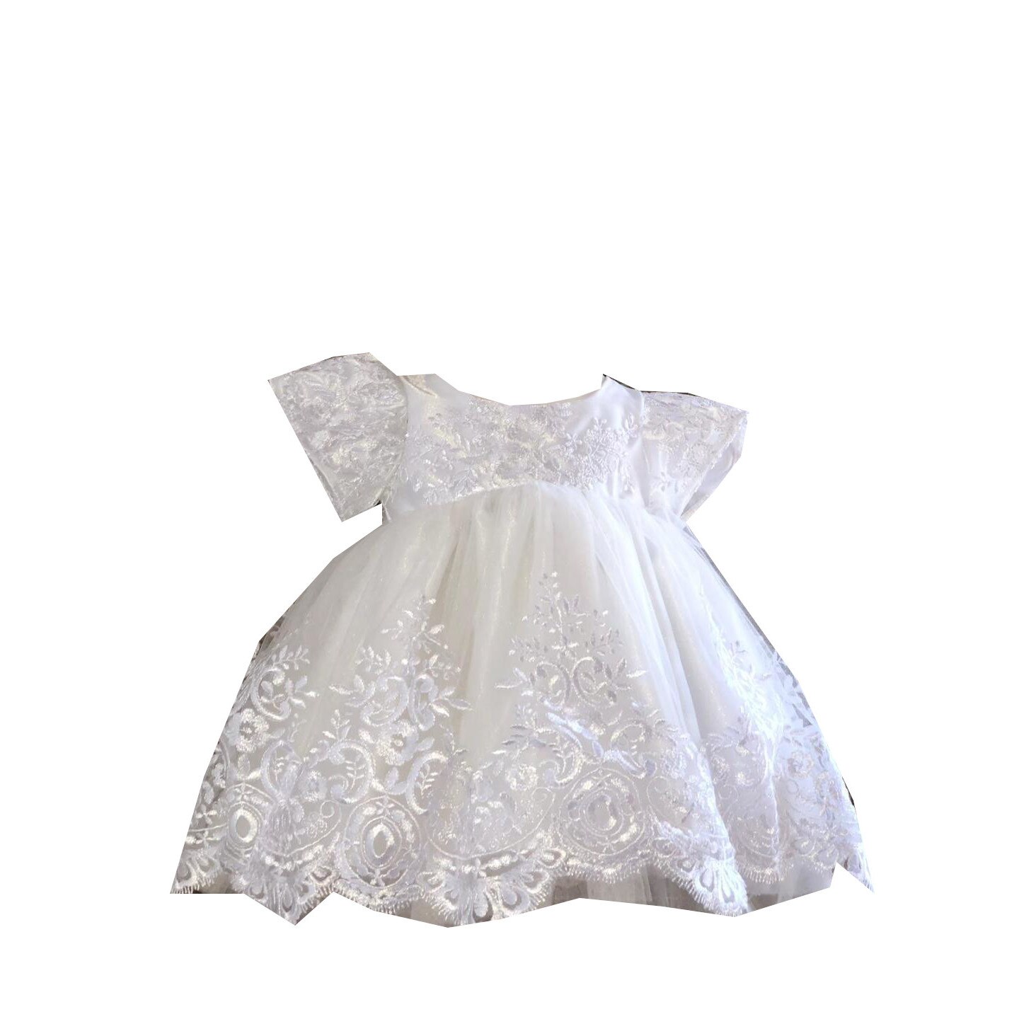 Rochie copil,Bella, model atena, masura 0-3 luni, culoare alb