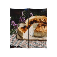 paravan 4 piese premium art factory truecolor culinar multicolor placinta cu branza rumenita  cu cadru de lemn decoratiuni moderne pentru casa 180 x 180 cm 4 panouri x 45 x 180 cm imagen 52_0_
0