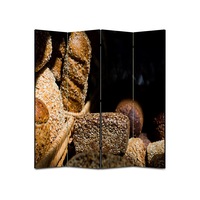 paravan 4 piese premium art factory truecolor culinar multicolor paine cu seminte  cu cadru de lemn decoratiuni moderne pentru casa 140 x 150 cm 4 panouri x 35 x 150 cm imagen 25_0_
0