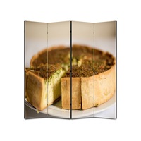 paravan 4 piese premium art factory truecolor culinar multicolor placinta cu branza si verdeata  cu cadru de lemn decoratiuni moderne pentru casa 140 x 150 cm 4 panouri x 35 x 150 cm imagen 12_0_
0
