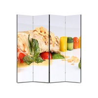 paravan 4 piese premium art factory truecolor culinar multicolor pui cu legume cu cadru de lemn decoratiuni moderne pentru casa 140 x 150 cm 4 panouri x 35 x 150 cm imagen 18_0_
0