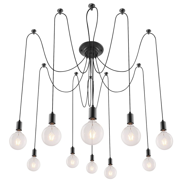 Lustra pendul neagra , Suspenie 1000 mm inaltime , ATS