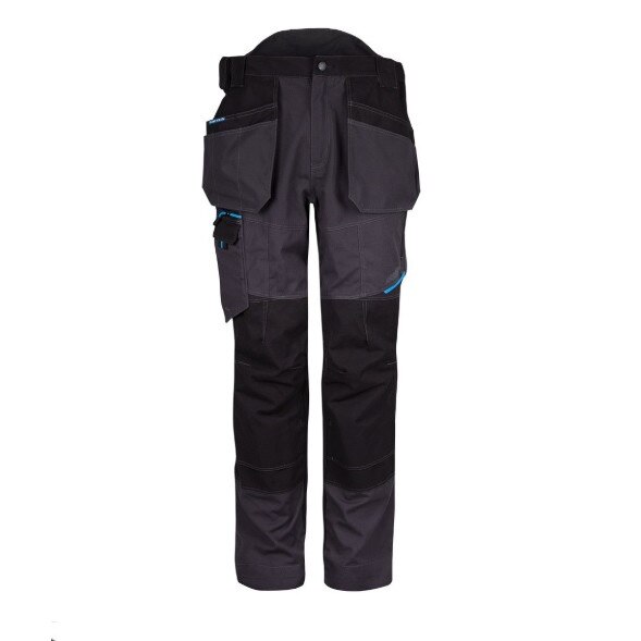 Pantaloni de lucru, marimea 34, culoarea gri, 9 buzunare incapatoare, cusaturi intarite, genunchiere incluse