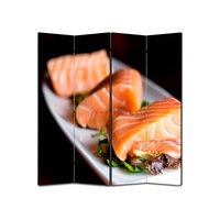 paravan 4 piese premium art factory truecolor culinar multicolor somon preparat cu cadru de lemn decoratiuni moderne pentru casa 140 x 180 cm 4 panouri x 35 x 180 cm imagen 40_0_
0