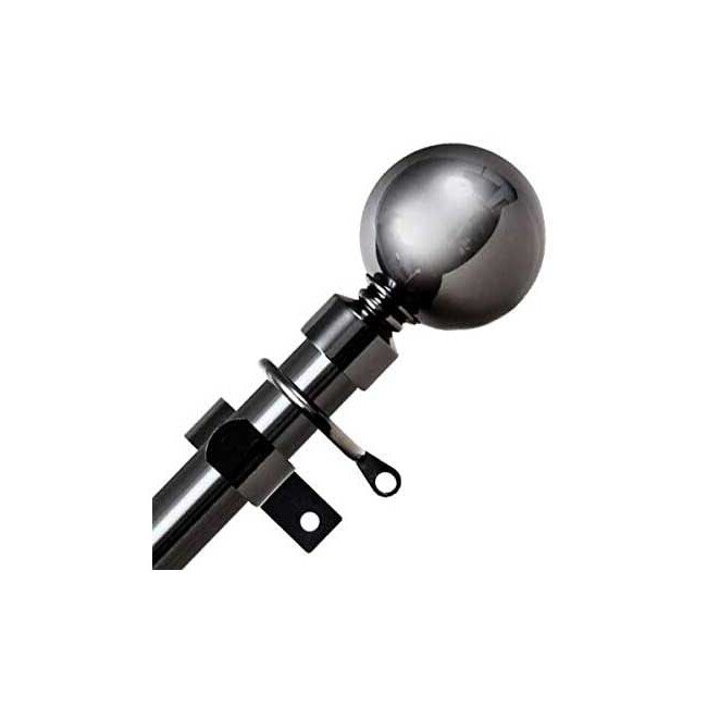 Galerie extensibila din otel, pentru perdea, 70-120 cm, grosime 28 mm, Black Nickel, Vivo