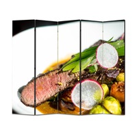 paravan 4 piese premium art factory truecolor culinar multicolor cina cu vita ridiche spanac si rosii cherry cu cadru de lemn decoratiuni moderne pentru casa 175 x 150 cm 5 panouri x 35 x 150 cm imagen 17_0_
0