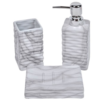 Set accesorii de baie, Zola, din ceramica, model Granit Set accesorii de baie, Zola, din ceramica, model Granit