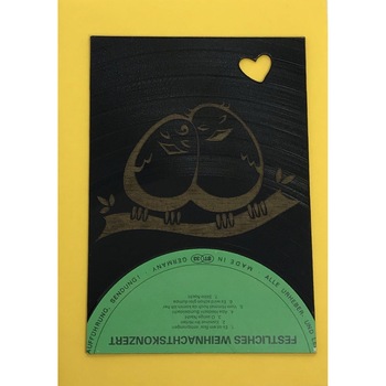 Felicitare funny din vinil reciclat, Vinilistic, Angry Birds, Vinyl, Cadou personalizat, Valentine's Day, 9x13cm Felicitare funny din vinil reciclat, Vinilistic, Angry Birds, Vinyl, Cadou personalizat, Valentine's Day, 9x13cm