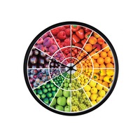 ceas perete produs dekostore pentru bucatarie cu mecanism silentios fructe si legume diametru 30 cm rama neagra din plastic imagen 13_0_
0