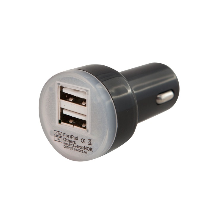 4cars Szivargyújtós töltő 2 USB, 12-24V