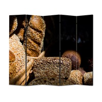 paravan 4 piese premium art factory truecolor culinar multicolor paine cu seminte  cu cadru de lemn decoratiuni moderne pentru casa 225 x 150 cm panouri x 45 x 150 cm imagen 57_0_
0