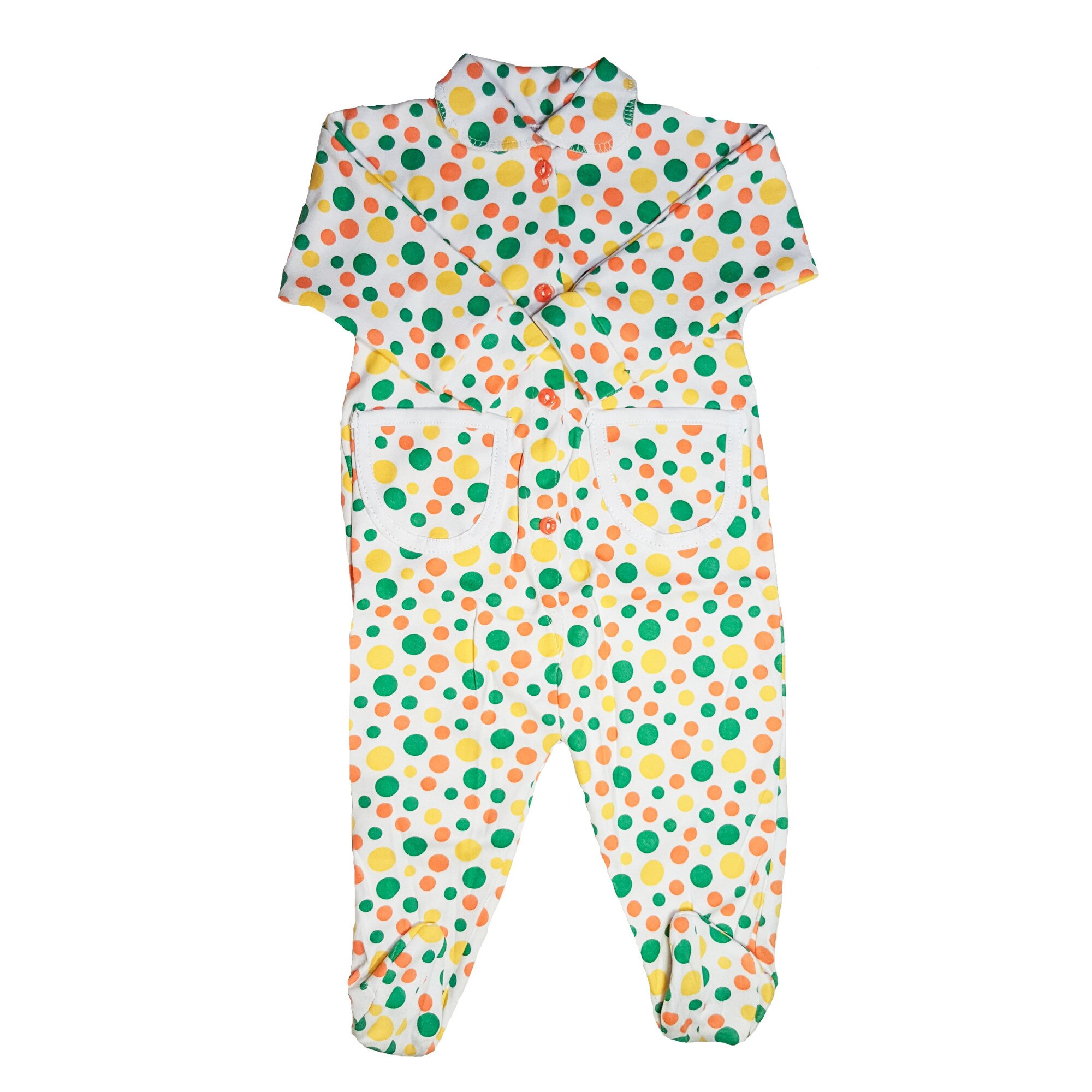 Salopeta Handmade Minis Boutique, cu buline si buzunare, 3-6 luni