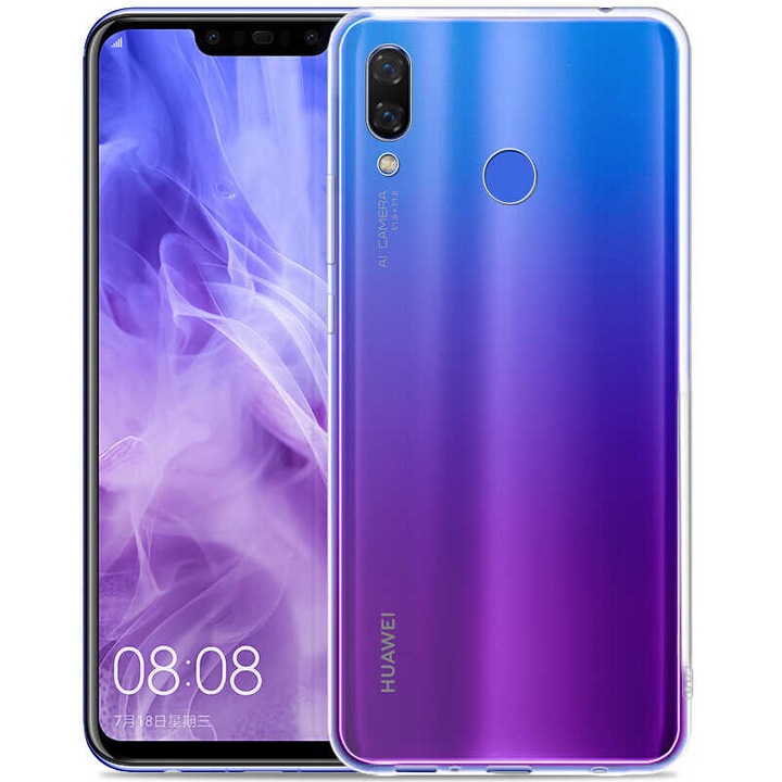 Huawei Szilikon védőtok, Y9 2019-hez, Átlátszó