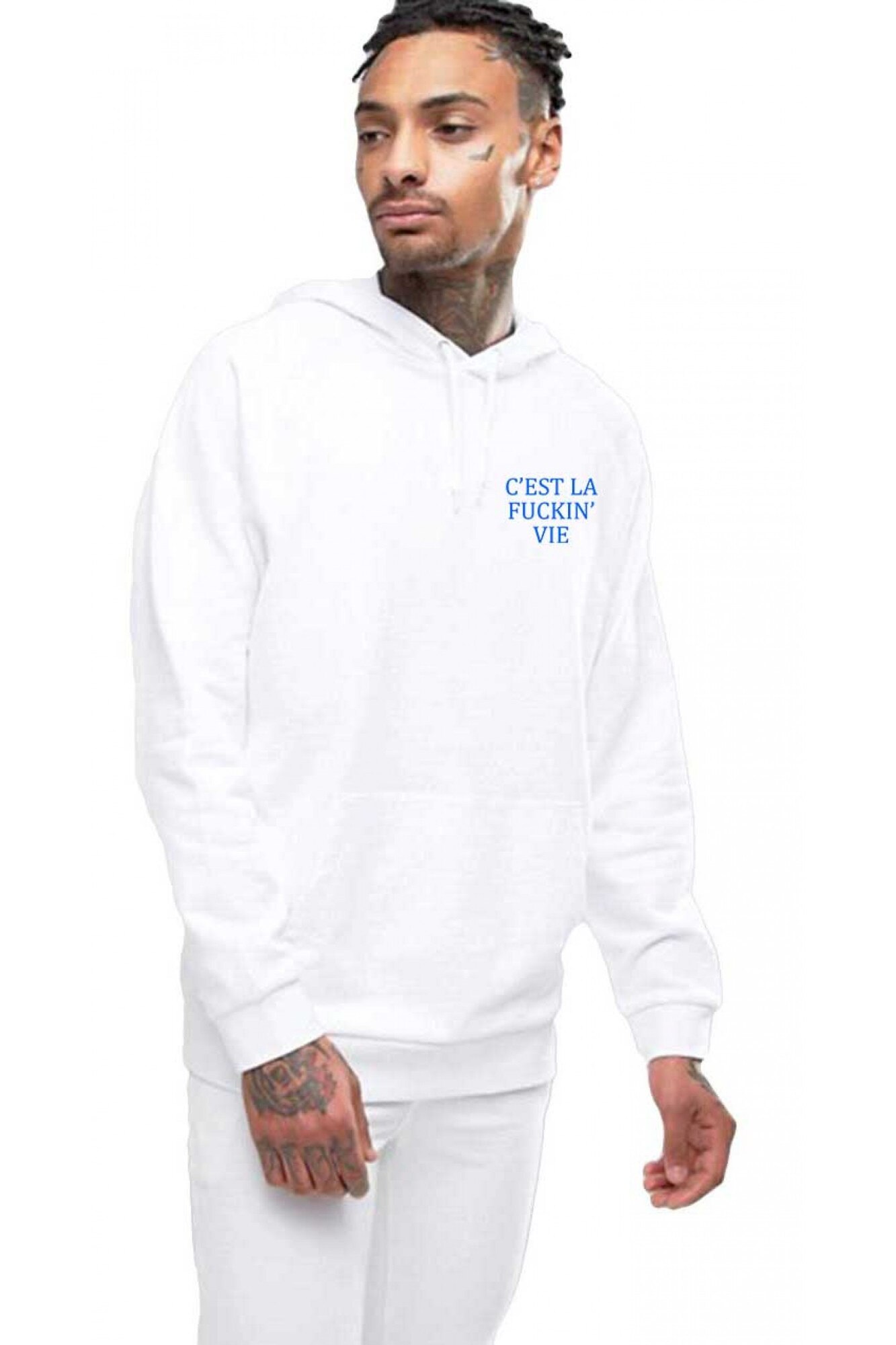 Hanorac Barbati Alb - C'est la vie