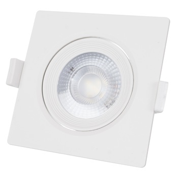 Spot led , 5w , Incastrabil , Orientabil , Patrat , COB , Alb , Lumina calda , 2700K , 350lm Spot led , 5w , Incastrabil , Orientabil , Patrat , COB , Alb , Lumina calda , 2700K , 350lm