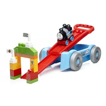 Set de joaca Mega Bloks Locomotiva Thomas vagon cursa de cale ferata Set de joaca Mega Bloks Locomotiva Thomas vagon cursa de cale ferata