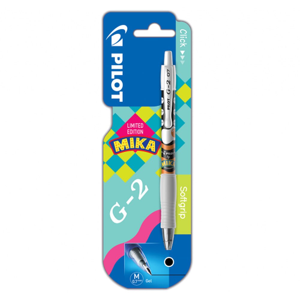 Roller cu gel Pilot G-2 Mika, 0.7 mm, negru, blister