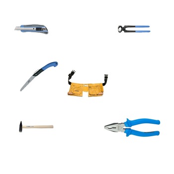 Pachet Scule de mana FCCCCC: Fierastrau rabatabil pentru gradinarit, Cutter, Cleste pentru scos cuie, Cleste combinat, Ciocan lacatusarie, Centura piele port-scule cu 10 buzunare Pachet Scule de mana FCCCCC: Fierastrau rabatabil pentru gradinarit, Cutter, Cleste pentru scos cuie, Cleste combinat, Ciocan lacatusarie, Centura piele port-scule cu 10 buzunare