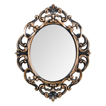 Oglinda ovala decorativa de perete cu rama aspect bronz , DecorCasa , 31 x 41 cm Oglinda ovala decorativa de perete cu rama aspect bronz , DecorCasa , 31 x 41 cm