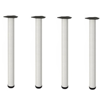 Picior masa alb din metal profil rotund #60 H 710, set 4 buc Picior masa alb din metal profil rotund #60 H 710, set 4 buc