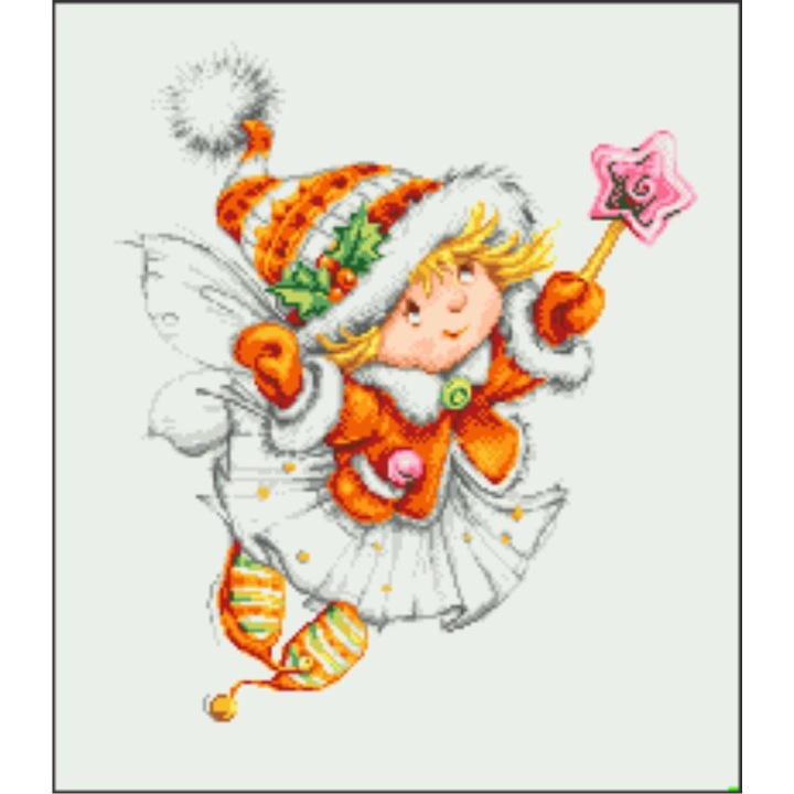 Goblen Elful Craciunului - kit goblen cu diagrama alb-negru, Rogoblen